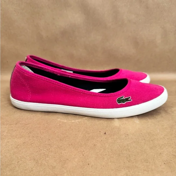 Lacoste Sport Marthe Pink Canvas Slip On Flat Shoe. Size 7.5 - Picture 2 of 6